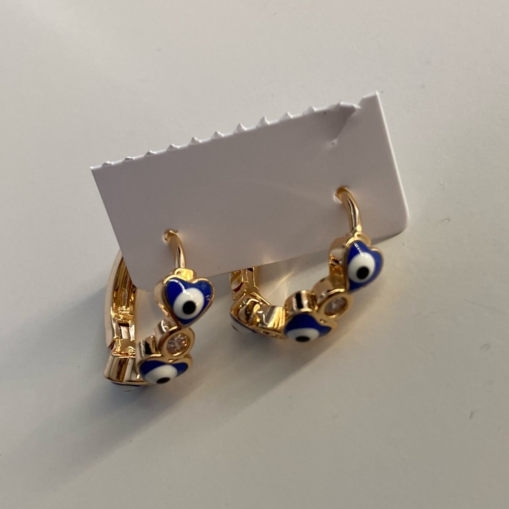 Gold Plated  Evil Eye Earrings